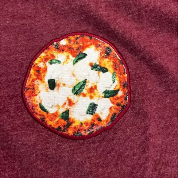 Mr. Eat Well Red Graphic Print Tee Pizza Design Short Sleeves Crewneck Size 2X - Picture 5 of 7